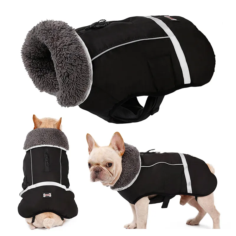 Winter wasserdichte Outdoor-Jacke verdicken warme Mantel für kleine mittlere große Hund verstellbare Haustierkleidung 3XL T200710