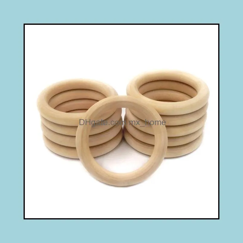 50mm Baby Wooden Teethers Ring Kids Wood Soothers Children DIY Jewelry Making Craft Bracelet Soother Z4475