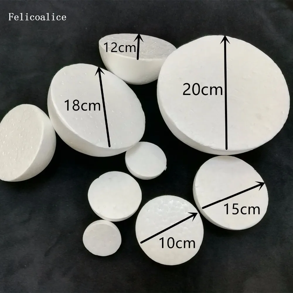 2/Half Round Solid Polystyrene Foam Balls for Christmas Crafts 7.87 in ...