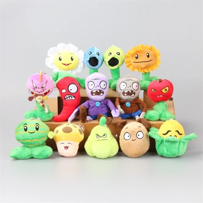 14 Pcs/Set PVZ Plants VS Zombies Soft Plush Toy Dolls Kids Gift 9-16 CM LJ200902