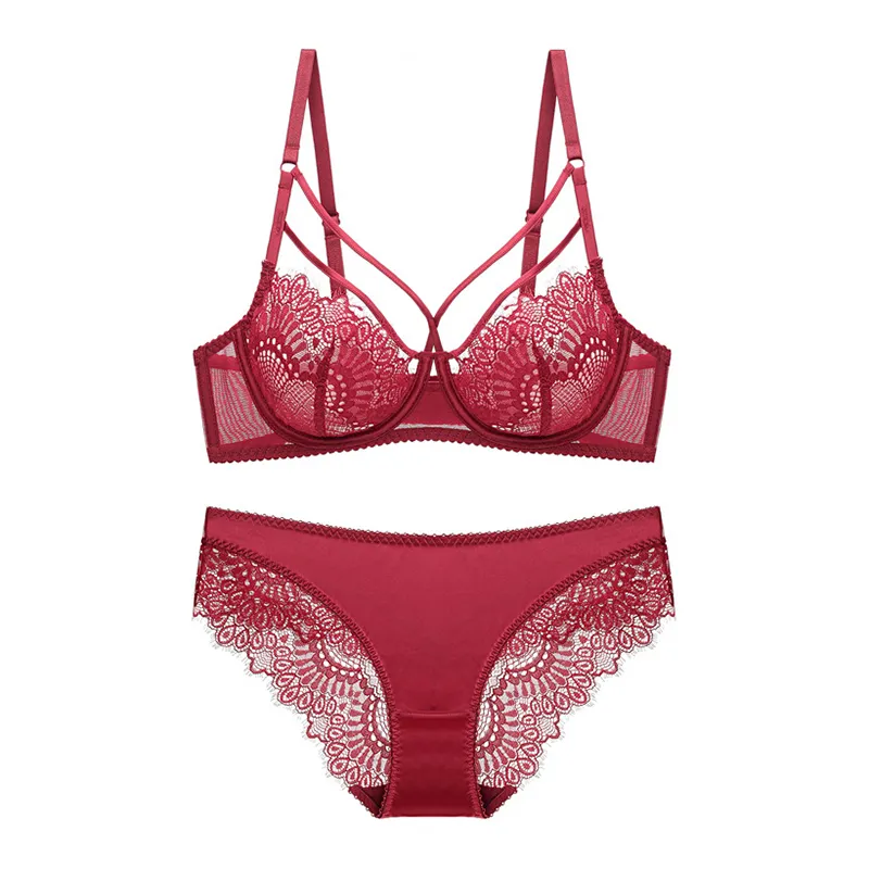 70 95 ABCDE Plus Big Size Ultrathin Transparent Full Lace Women Sexy Push  Up Bra And Panty Set Lash Ladies Underwear LJ201031 From Jiao02, $14.09