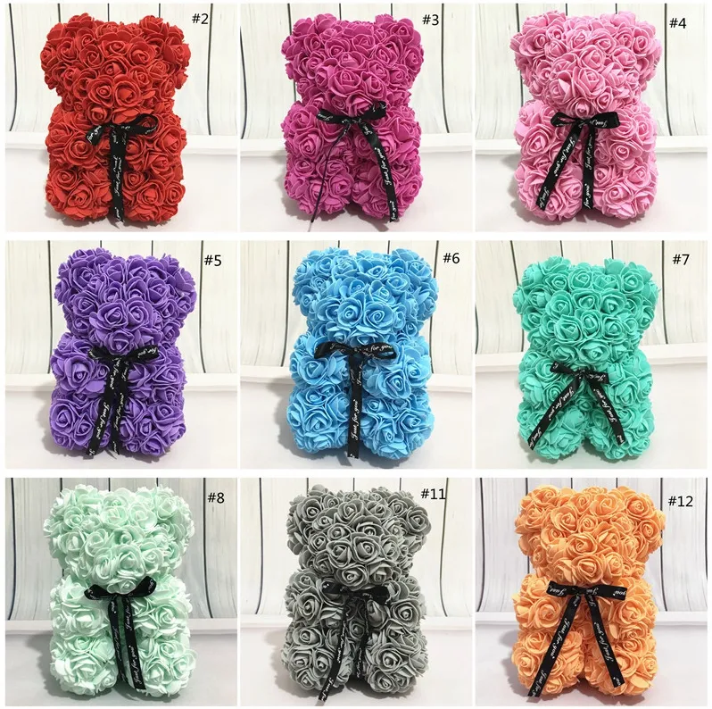 Rose Teddy Bear NEW Valentines Day Gift 25cm Flower Bear Artificial ...