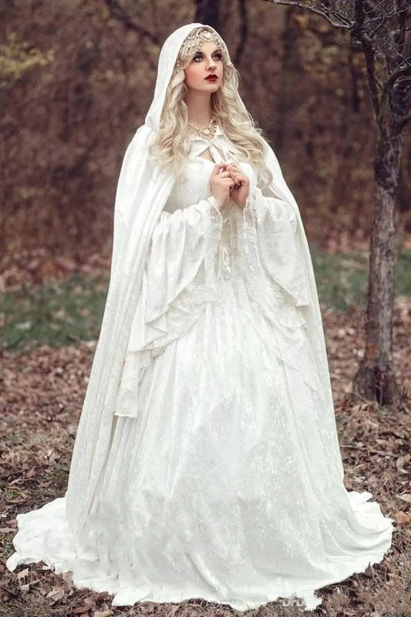 Robes De Mariee Celtique En Dentelle Avec Manches De Cloche Vintage Robes De Princesse Medievale Du 196 65 DHgate