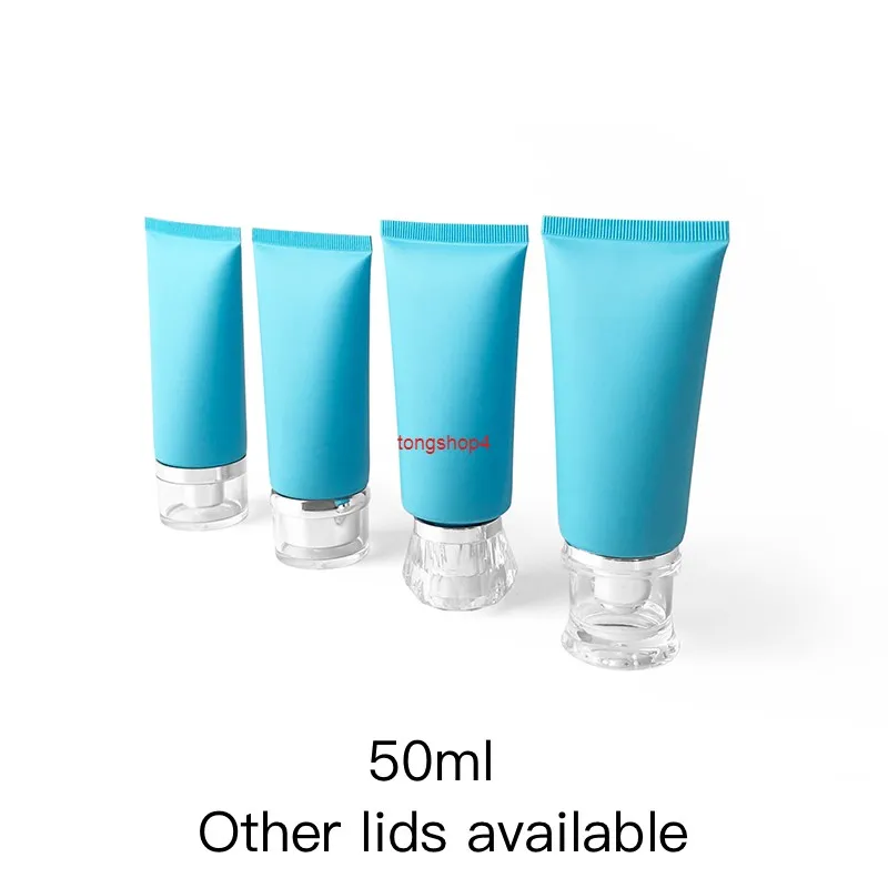 50g Matte Blue Empty Plastic Cosmetic Container 50ml Cream Squeeze Soft Tube Travel Body Lotion Packaging Bottle Free Shippinggood qualtity