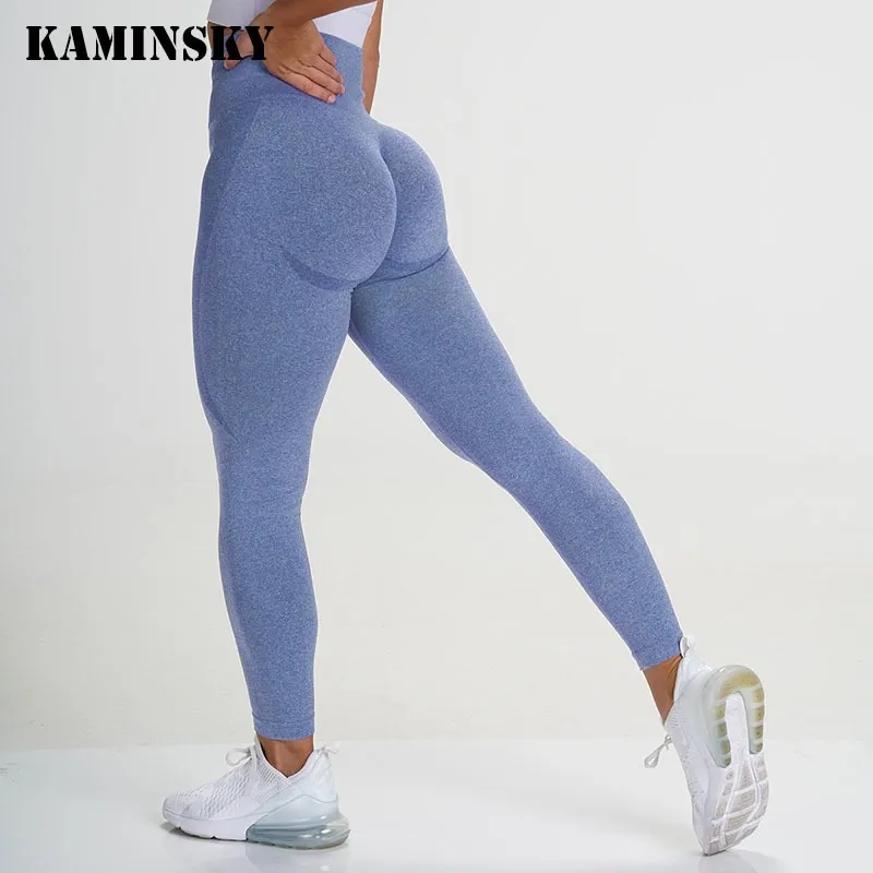 Kaminsky Fitness Push Up Legging Donna Palestra Leggings da allenamento senza cuciture Allenamento casual Leggins a vita alta Pantaloni alti elastici da donna 201109