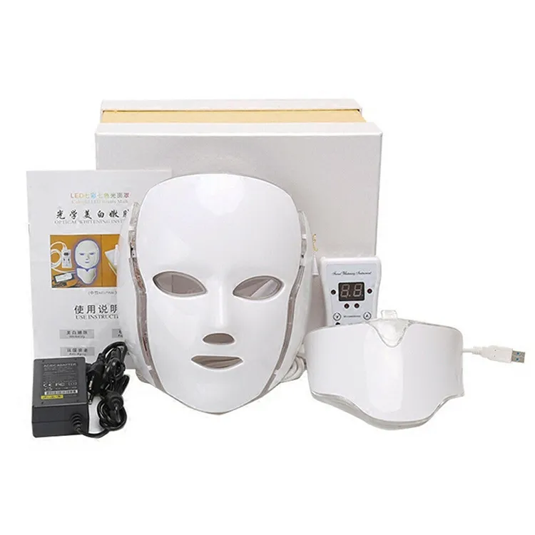 LED Skin Rejuvenation 7 Colors LED Facial Photon Light Therapy Machine PDT Face LED Mask Freckle Acne Removal Skin Brighten Photorejuvenation Device