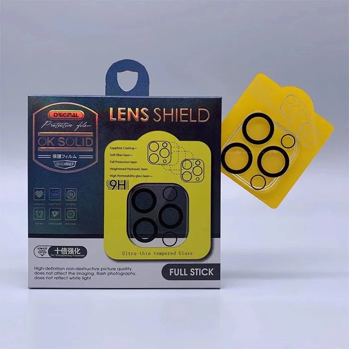 3D Şeffaf Tam Kapak Kamera Lens Koruyucu Temperli Cam Film iphone 13 Mini Pro Max 12 Pro Max Perakende Paketi ile