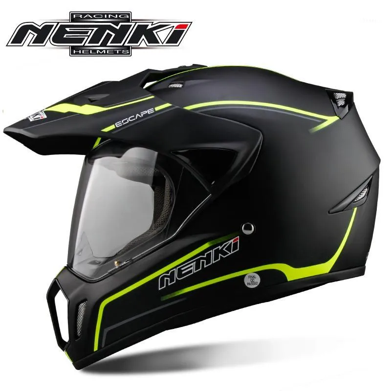 Nenki Black Motorcycle Casco Moto Full Face Casmet Motocross Uomo Avventura da uomo Downhill DH Racing Casco Moto ECE1