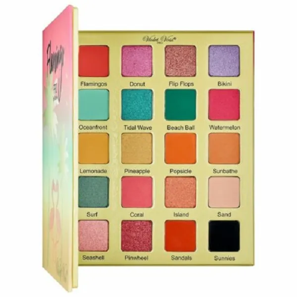 Voss Voss Violet Flamingo Palette Palette 20 оттенки водонепроницаемый натуральный мерцающий блеск пигментированный тень.