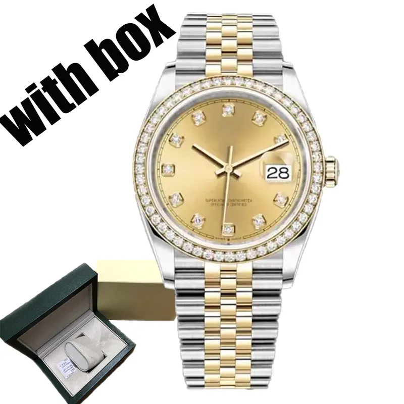 Orologio da uomo con diamanti Orologi da donna Movimento meccanico automatico Orologi da polso completamente in acciaio inossidabile Orologio da nuoto super luminoso Vetro zaffiro montre de luxe 36-41mm