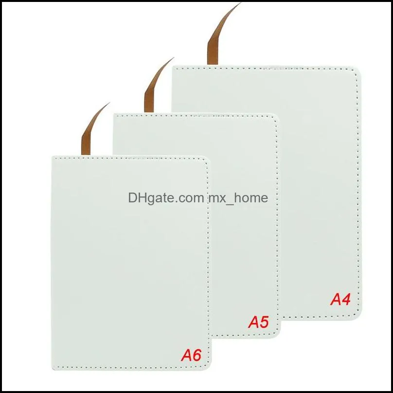 A4 A5 A6 Sublimation Blank Journal Notepads Plain White Heat Transfer Customized Printing Notebook