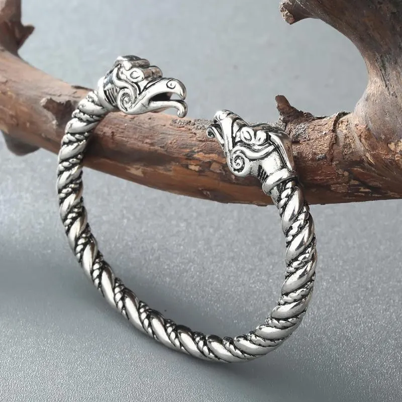 Bangle antieke gedraaide Gryphon -armbanden voor mannen Viking Slavisch mythisch dier punk chirstmas verjaardagsfeestje sieraden cadeau