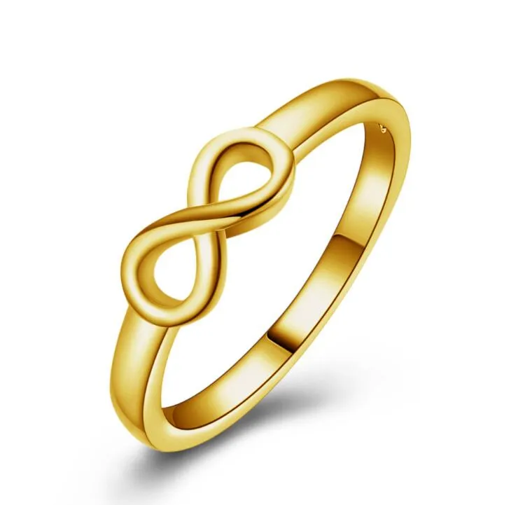 10k Yellow Gold Infinity Ring - Polished Finish, Size 8, Promise Ring, Wedding Band, Or Anniversary Gift