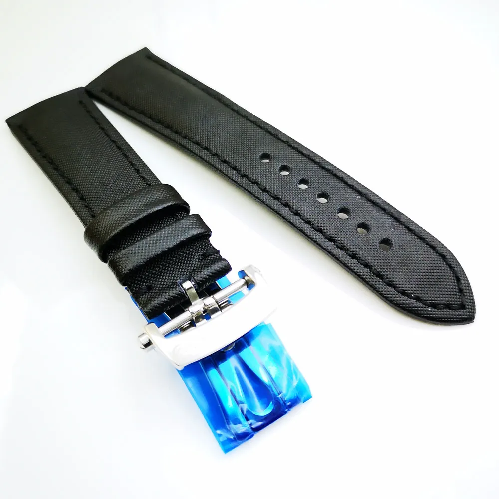 Cinturino pieghevole in cuoio in tela da 23mm in tela Pieghevole in cinghia di cinghia / distribuzione in argento per BP JB5000 5015 5085