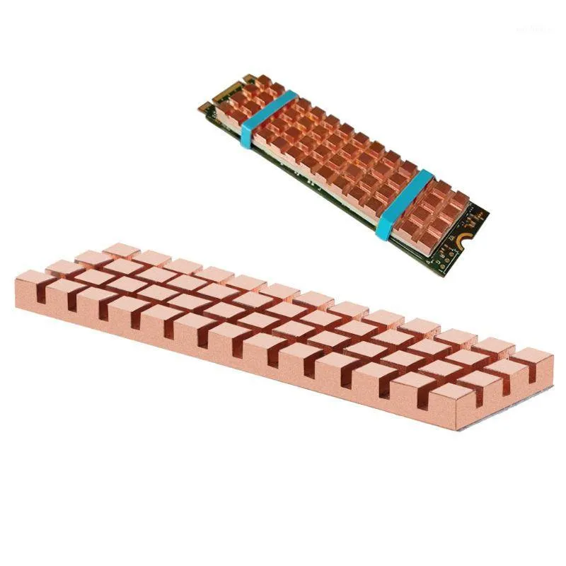 팬 냉각 순수 구리 히트 싱크 냉각기 방열판 열전 전도성 접착제 M.2 NGFF 2280 PCI-E NVME SSD 70x20mm 두께 1.5/2/3