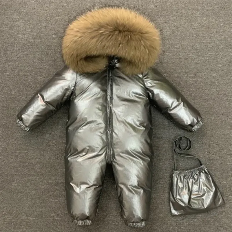 Children Winter -30C Thicken Down Jacket Girl Outside Warm Clothing Boy Winter Jacket for Russian Toddler Outerwear Romper Coats LJ201017