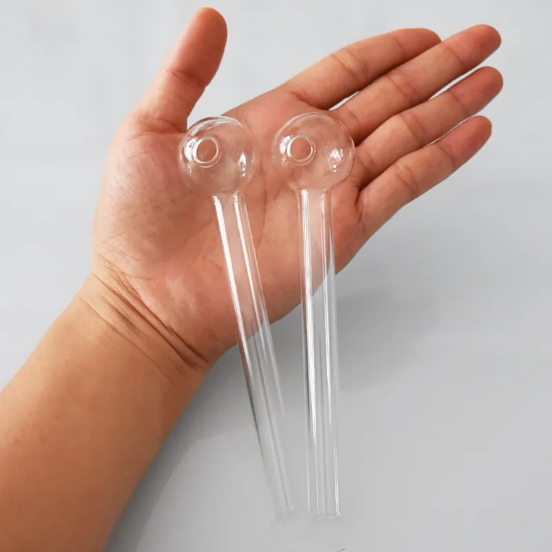 5,5 tum Oljebrännarrör av klart glas 30 mm Stor skål 14 cm längd Tjock Transparent Stora rökrör Pyrex Nagelbrännande Jumborör i glas för rökare Partihandel