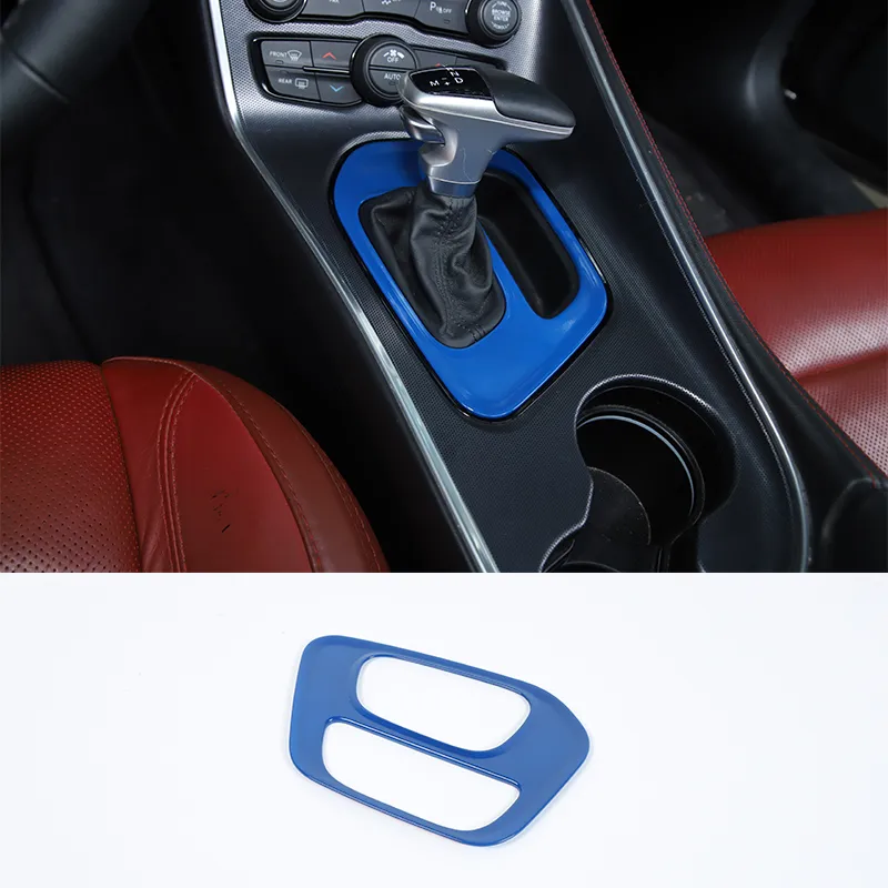 Blue Gear Shift Box Panel Trim Cover For Dodge Challenger 2015 UP Car Styling Car Interior Accessories