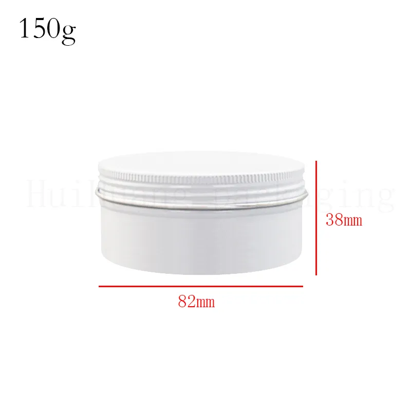 Pot à cosmétiques en aluminium blanc, 30 pièces, pots à crème en métal de 150g avec couvercle à vis, récipient en étain argenté, bouteille de bougie, boîte vide