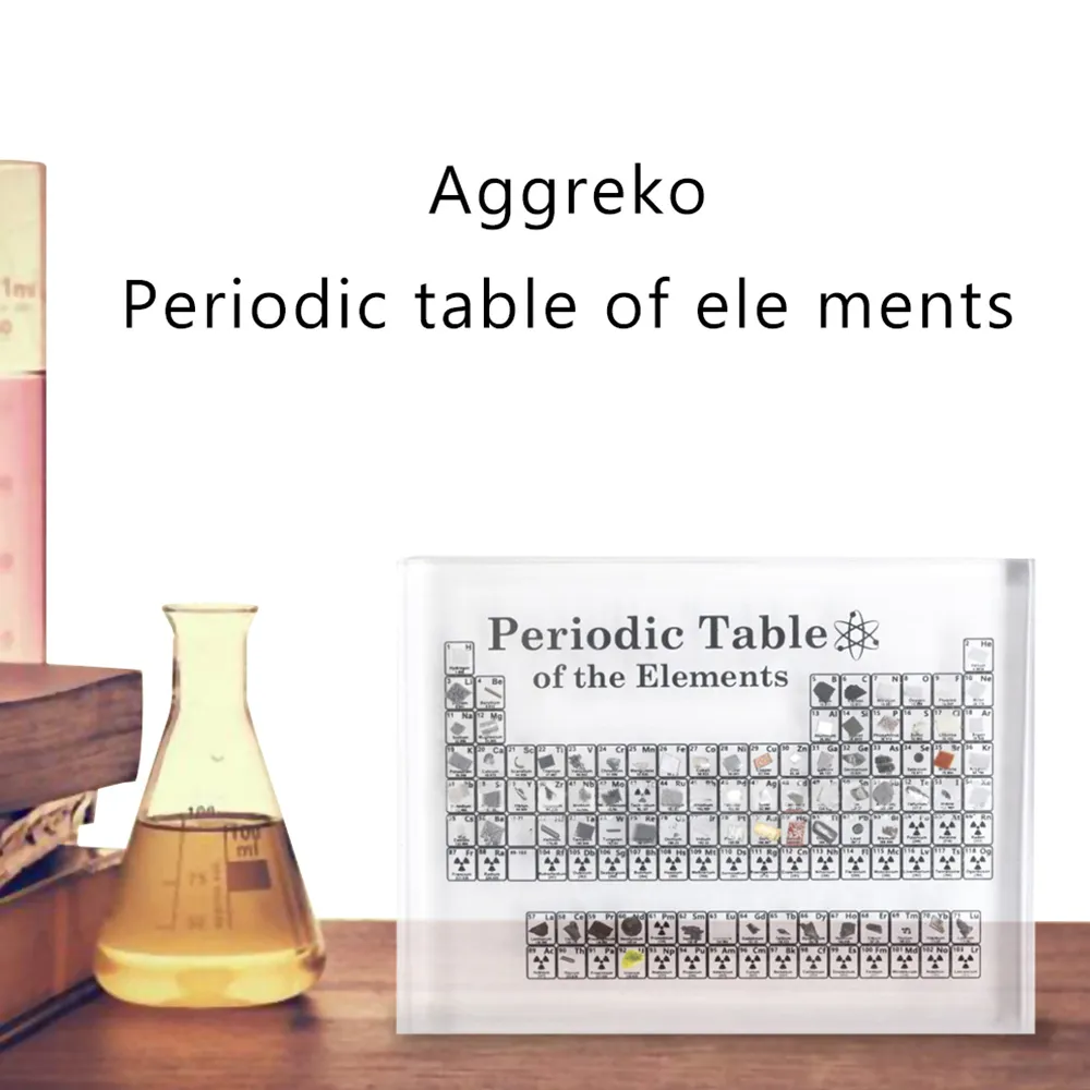 Acrylic Periodic Table With Real Elements Display Chemical Element Card ...