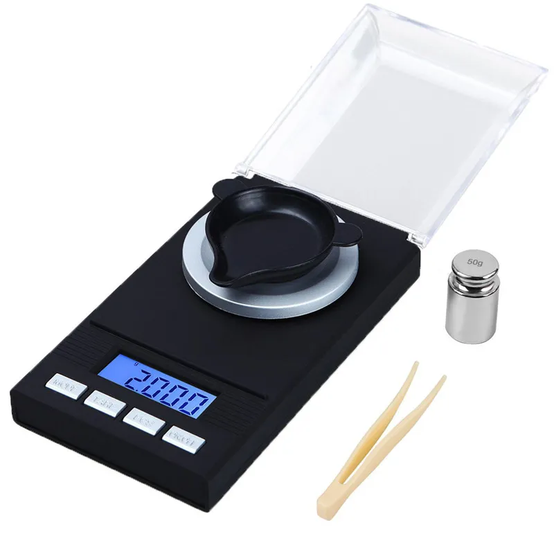 50 جرام / 0.001 جرام المحمولة مقياس الالكترونية مصغرة الدقة الرقمية مقياس المجوهرات المطبخ موازين قياس أداة الإبداعية هدية