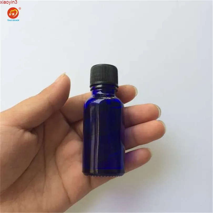 Wholesale 15ml Small Blue Glass Bottles with Sealing up Stopper+Screw Cap Nail Polish Oil Jars 24pcs/lothigh qualtity