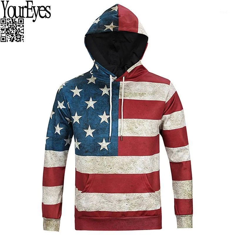 Vente en gros- 2016 Hoodies Hommes Sudaderas Hombre Avec Capuche Hommes Sweat À Capuche Drapeau Américain Impression Numérique Costume Hommes Sweat À Capuche Survêtement1