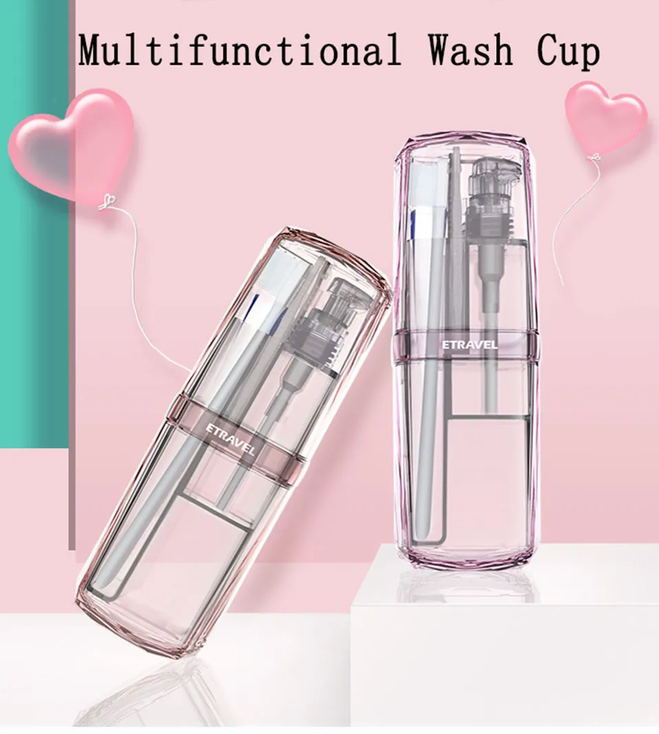 New Travel Wash Cup Portable Travel Toiletries Toothpaste Toothbrush Partition Storage box Outdoor Bathroom Accessories Sets (1)