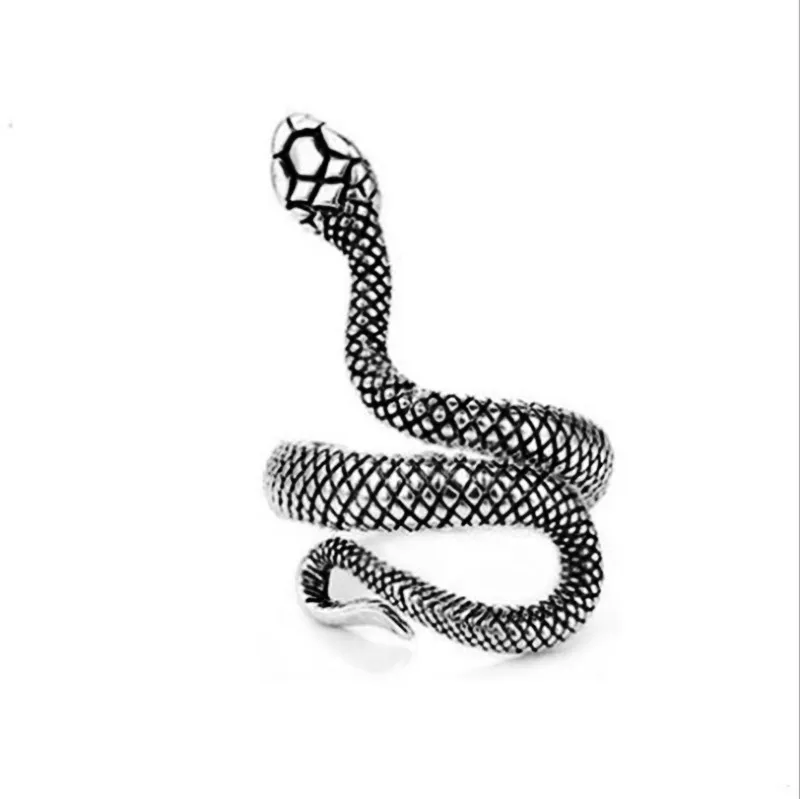 s1847 mode-sieraden slangenring punk opening verstelbare slangenring