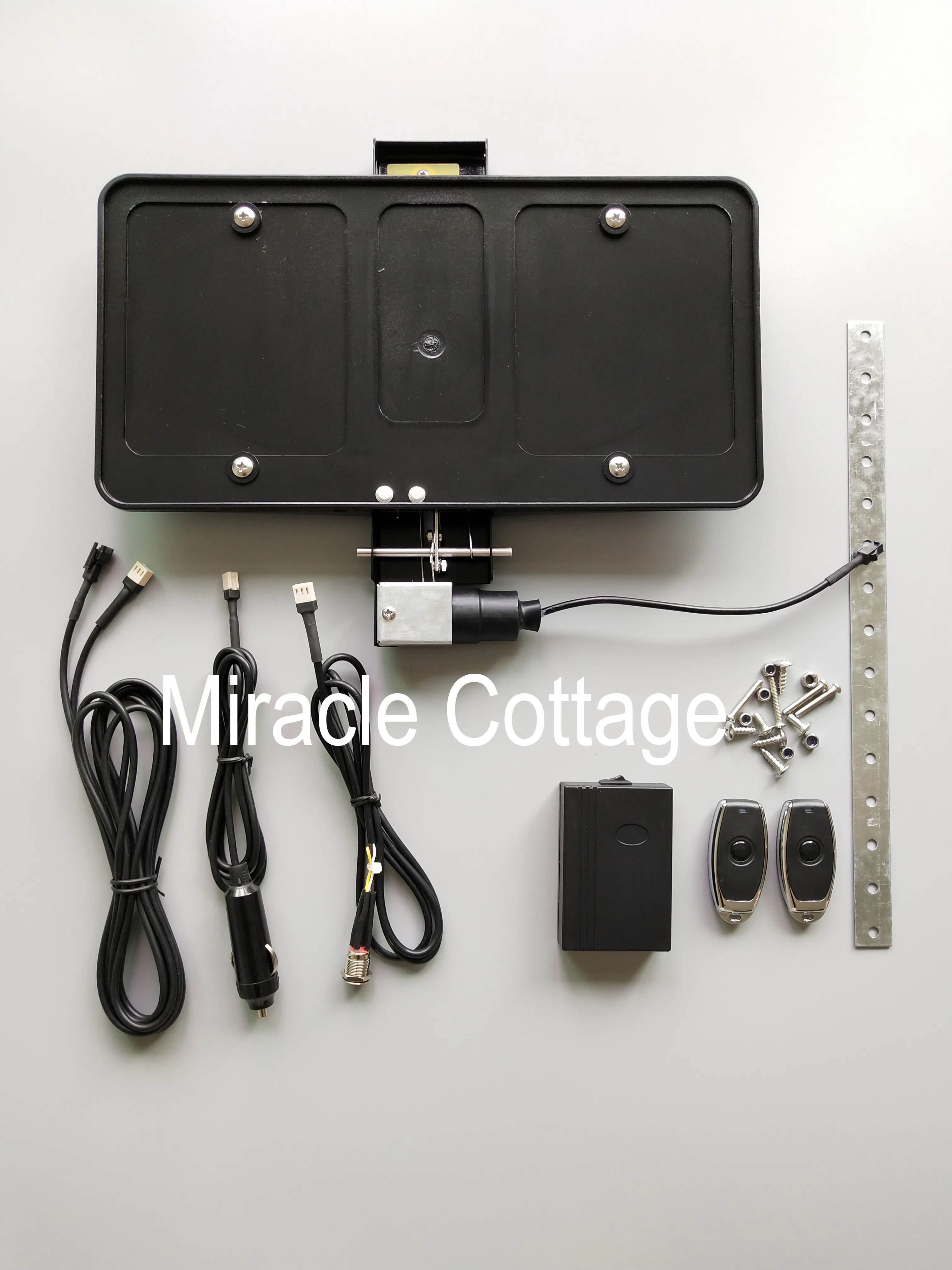 Kit de suporte de placa retrátil elétrico com controle remoto