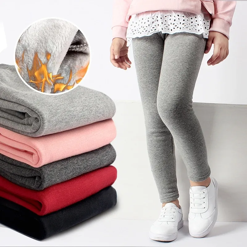 Leggings per ragazze Abbigliamento invernale per bambini 2020 Pantaloni spessi e caldi Leggings foderati in pile di cotone Pantaloni lunghi per bambini Abbigliamento per ragazza LJ200828