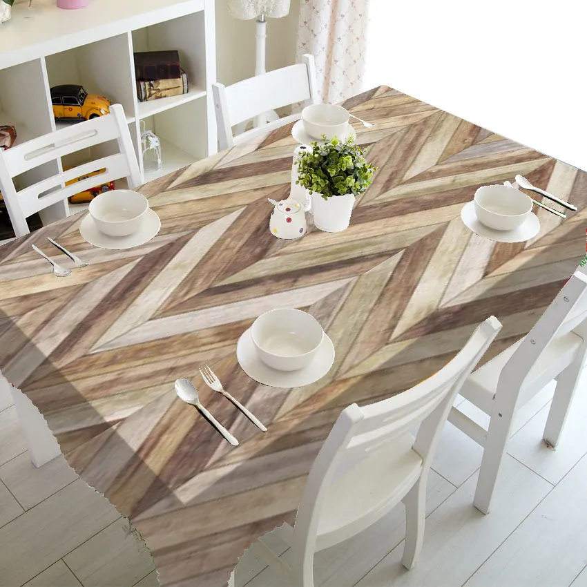 Mantel ovalado de madera rústica con borde elástico, tablones de roble  natural naranja, impermeable, lavable, para restaurante interior o  exterior