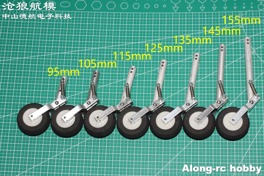 2ピース95 105 115 125 135 145 155mm二重スプリングショックアブソーバーひざまずく着陸ギアまたは3-4kgのRC平面飛行機DIYモデルに適した固定金具付き