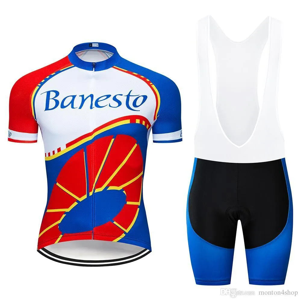 2020 TEAM banesto PRO cycling jersey 19D gel bike shorts suit MTB Ropa Ciclismo mens summer bicycling Maillot culotte clothing