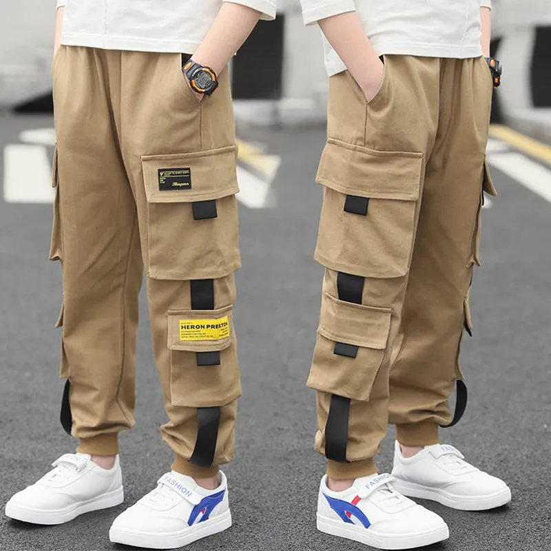 Boys khaki 2024 cargo pants
