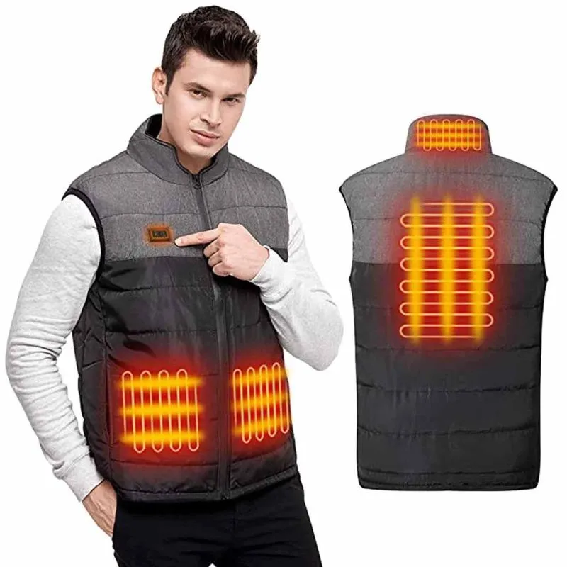 Gilet chauffant veste chauffante pour hommes et femmes Usb électrique plus chaud vêtements en plein air ski pêche voyage escalade gilet chauffant