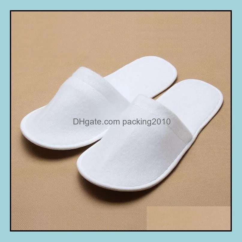 Soft Disposable Bath Slippers Single Use White Sandals Travel Shoes