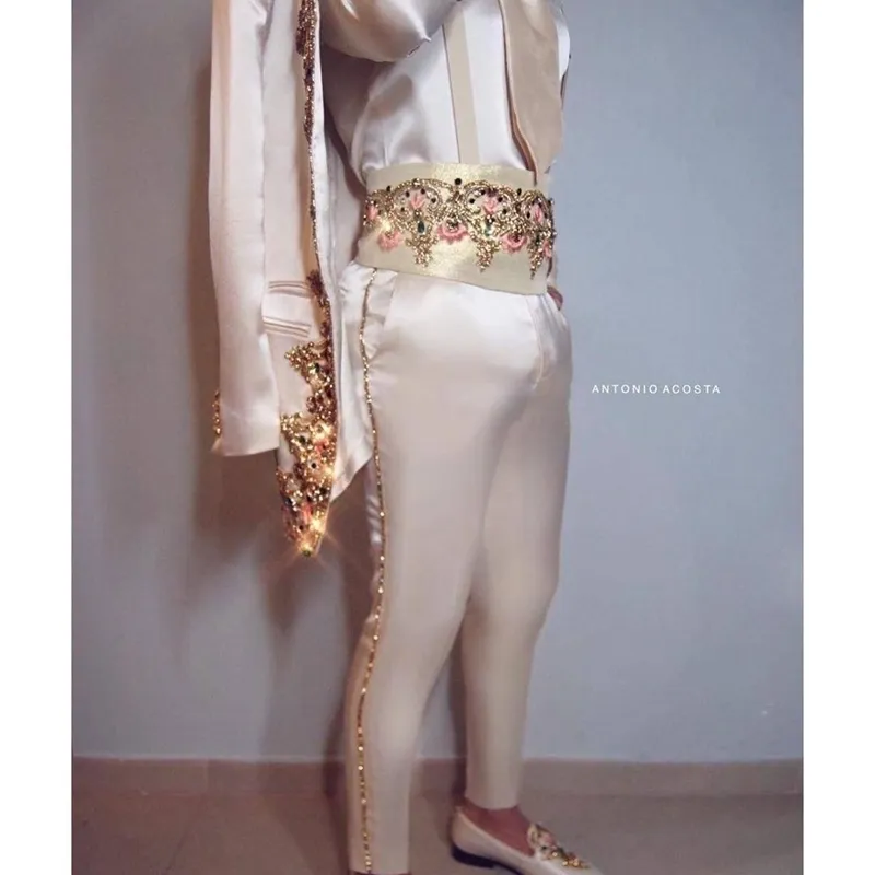 高級感 男性スーツ2ピース ジャケット パンツ ベルト イタリアンスタンドカラースリムフィット結婚式のスーツカスタムメイド刺繍スーツ1105 予約販売 アパレル メンズ服 Crypto Earnup Caddsolutions Org