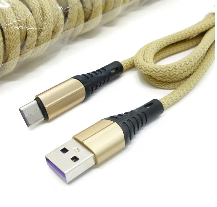 3A SNELLE SNELHEID OPLOGING 1M 3FT Gevlochten Stof Nylon Type C USB-kabels Micro USB-kabel