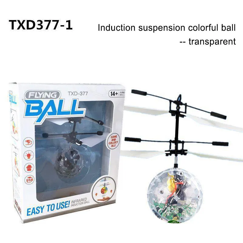 Helicóptero volador Bola Avión Helicóptero Led Luz intermitente Juguetes Inducción Sensor de juguete eléctrico Niños Niños Navidad con paquete