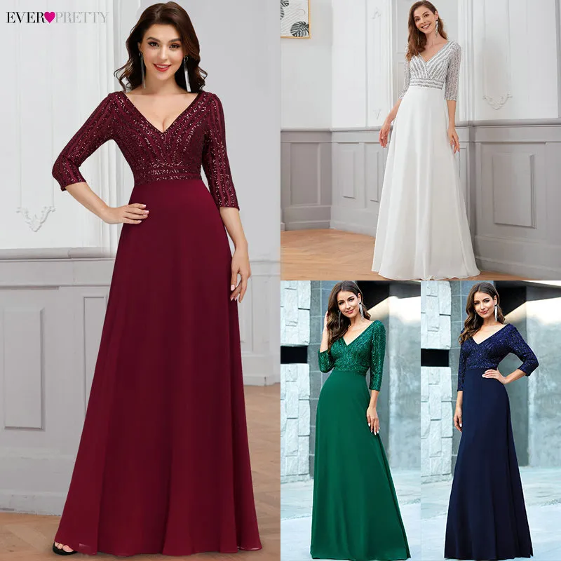 Elegant Lace V Neck Plus Size Evening Gowns For Women Ever Pretty LJ201123  From Jiao02, $41.15 | DHgate.Com