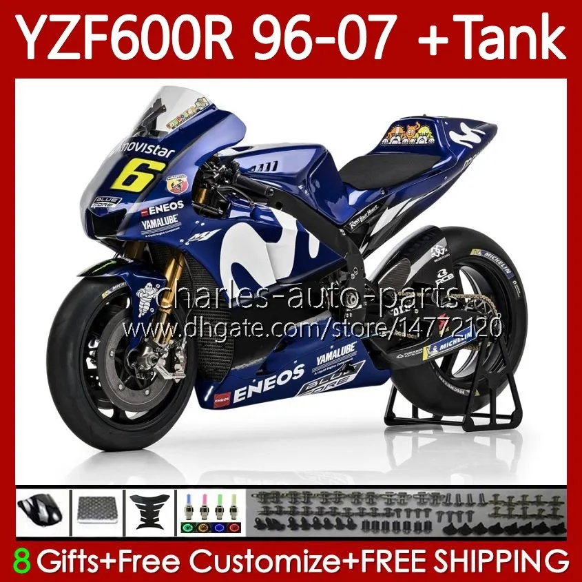Carrozzeria per Yamaha YZF600R Thundercat YZF-600R YZF600 R CC 600R 86NO.191 YZF600-R 1996 1997 1998 1999 2000 2000 2001 600cc 2002 2003 2004 2005 2006 2007 Facrary Factory Blue