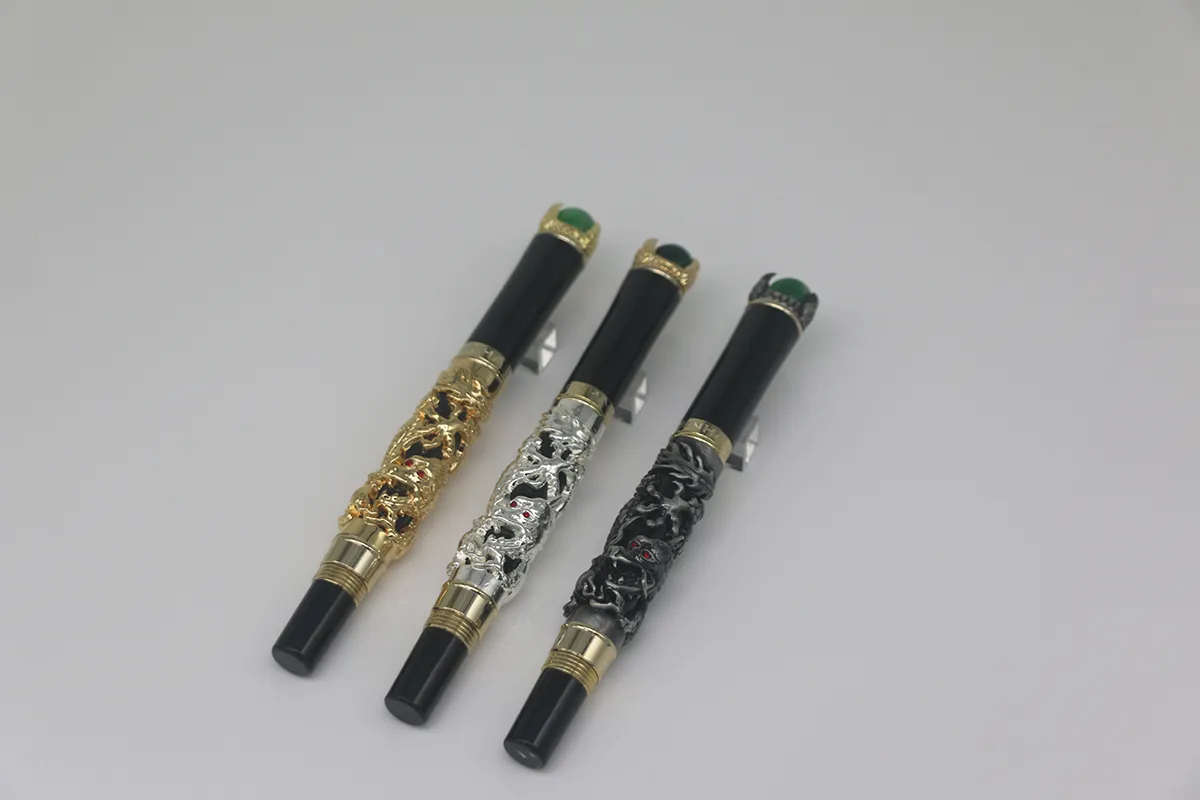 JINHAO High quality 3 style dragon embossment with green ball Roller pen stationery school office supplies for best gift