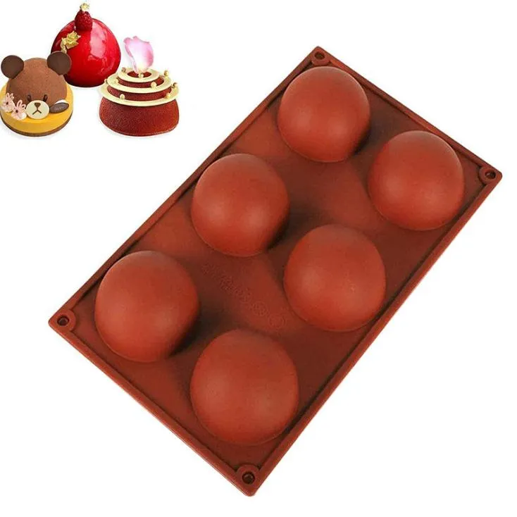 Molde de silicona para chocolate, pastel, gelatina, pudín, moldes de medio caramelo de forma redonda antiadherente, moldes de silicona sin BPA para hornear SN1671