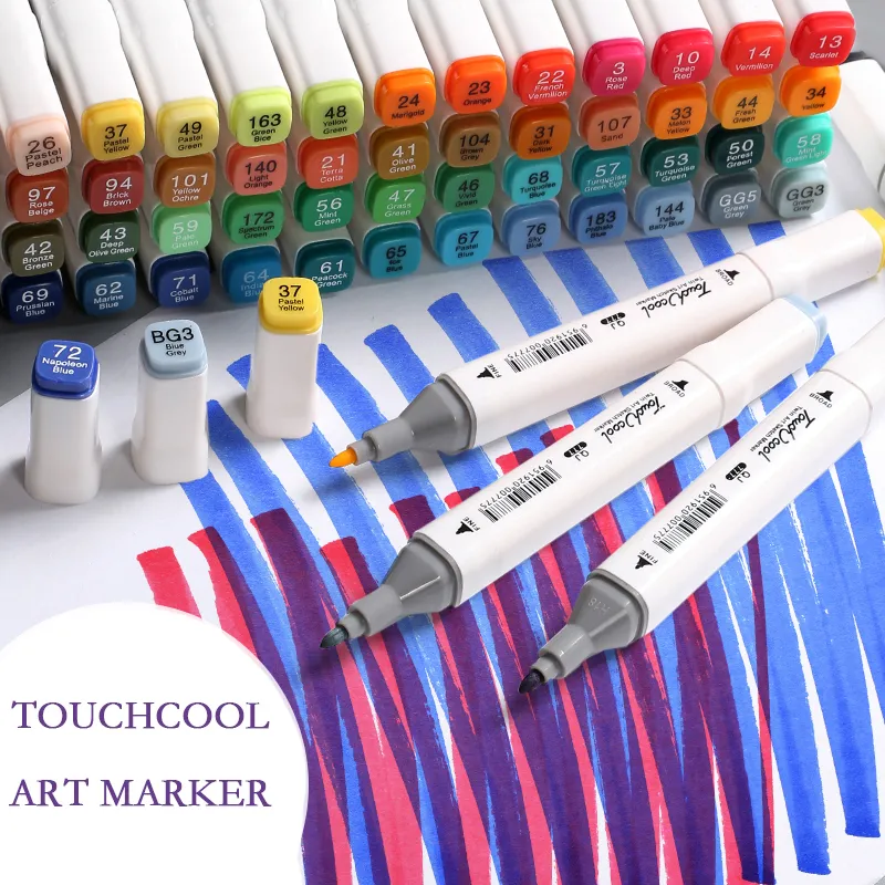 TOUCHNEW Marker 12/30/60/80/168 Colors Soft Brush Markers Pen