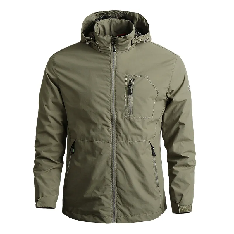 Fashion Mens Bomber Jacket Tactical Waterproof Jackets Hooded