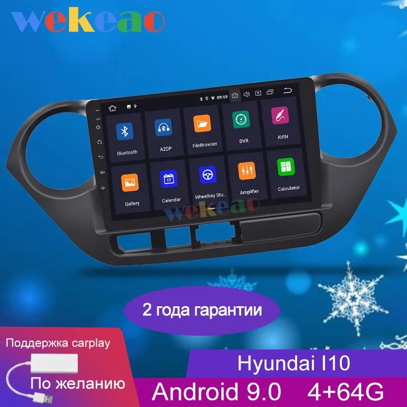 WEKEAO Dokunmatik Ekran 9 '' Android 9.0 Araba DVD Multimedya Oyuncu I10 Grand Car Radio GPS Navigasyon 2013-2021