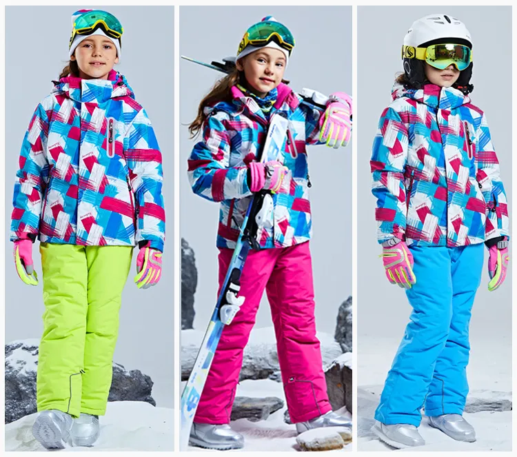 Conjunto de ropa para niños y niñas, traje de esquí de snowboard,  impermeable, chaqueta deportiva al aire libre, pantalones, ropa de dibujos  animados, traje de nieve para adolescentes - AliExpress