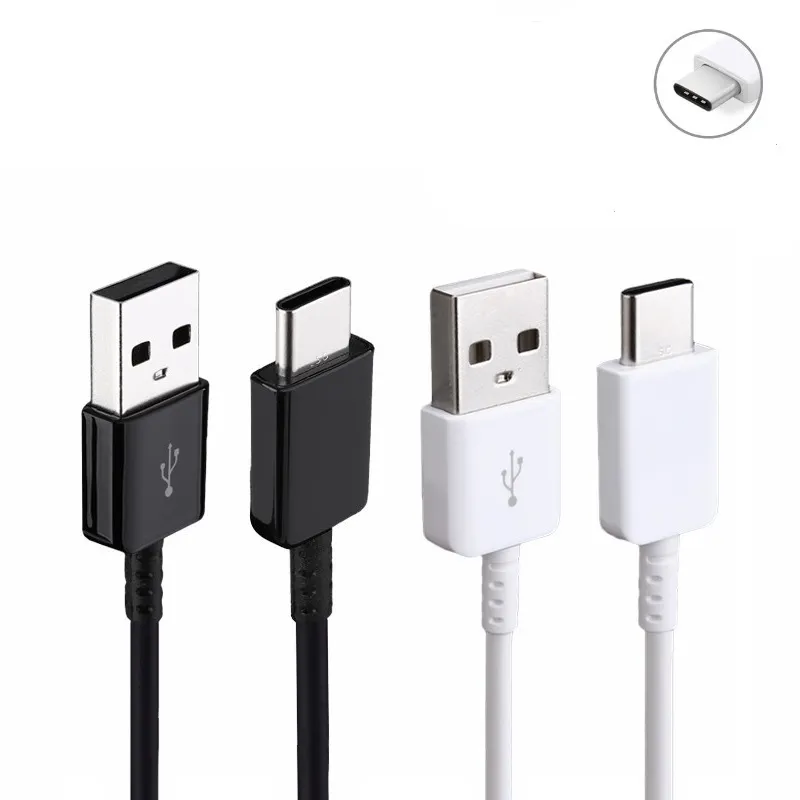 OEM Original 1.2m Type-C Micro USB C Black Cable Charger Fast Charger EP-DG950CBE لـ Samsung Galaxy C7 Pro C9 S7 S8 Plus