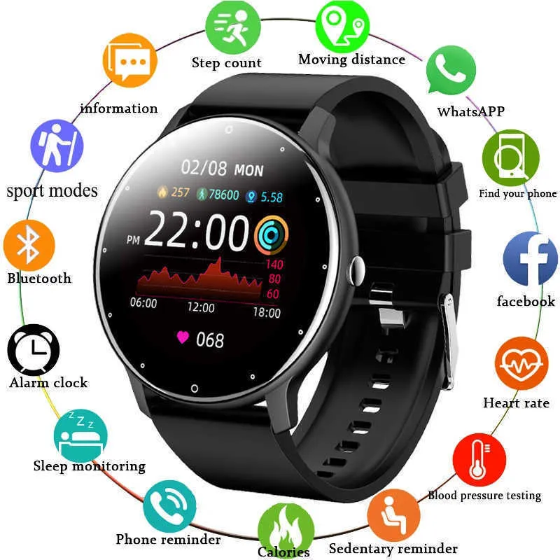 Nowy Smart Watch Mężczyźni i Kobiety Zegarek Sportowy Ciśnienie krwi Monitorowanie snu Fitness Tracker Android IOS Krokomierz SmartWatch